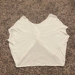 White top with tie back
